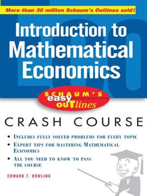 cover image of Schaum's Easy Outline of Introduction to Mathematical Economics